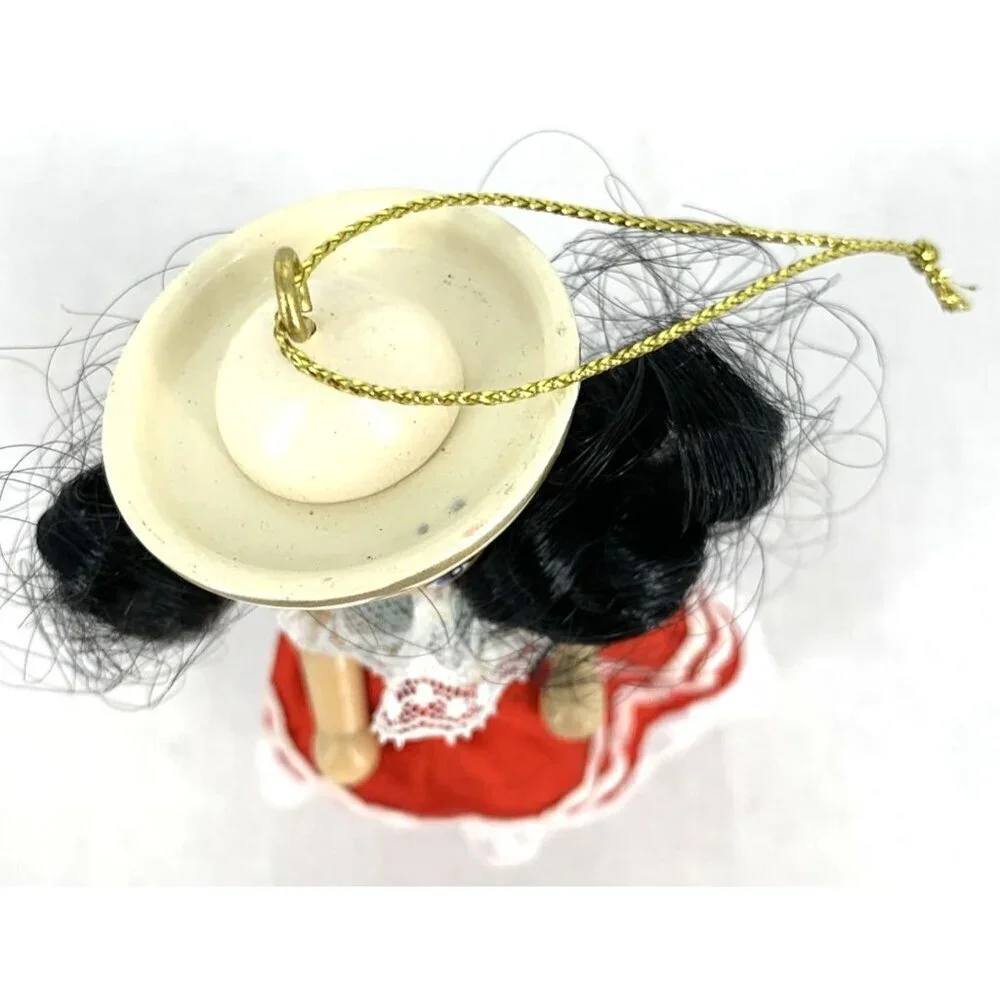 Kurt Adler Spanish Mexican Girl Christmas Ornament Wood Hand Crafted 4.75